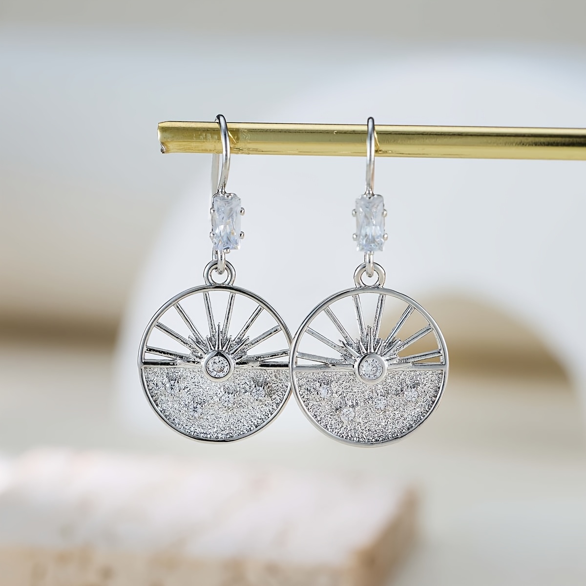 Unisex Starlight Disc Copper Earrings, Daily Wear